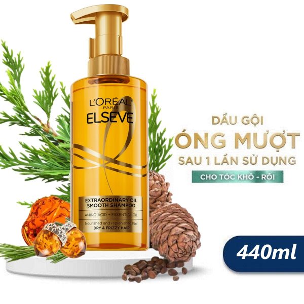 Loreal Dầu Gội Extraordinary Oil Shampoo Smooth 440ml - Hình ảnh 3