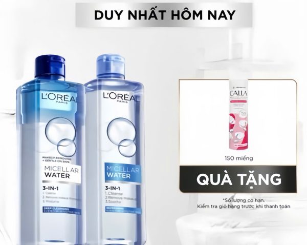 Bộ 2 nước tẩy trang đa năng 3in1 L'Oreal Paris Micellar Water 400ml x 2