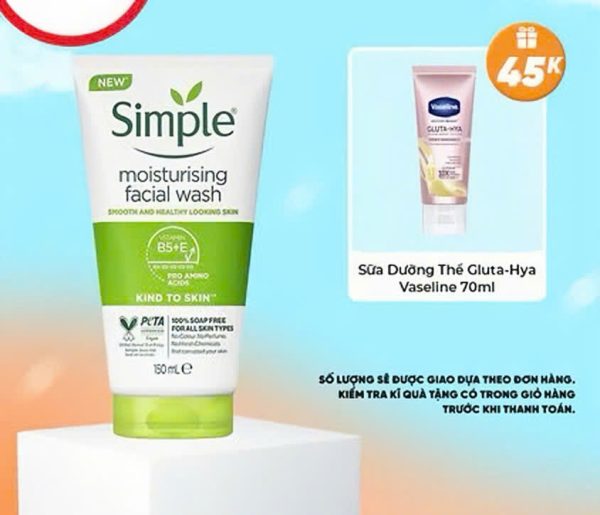 Simple Sữa Rửa Mặt Moisturising Facial Wash Smooth And Healthy Looking Skin 150ml